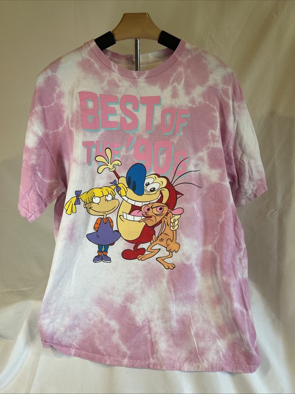 Nickelodeon '90s Retro Tie-Dye T-Shirt L Cotton Casual